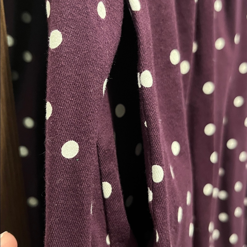 Pact Eggplant Purple Polka Dot Faux-Wrap Dress - Picture 4 of 6